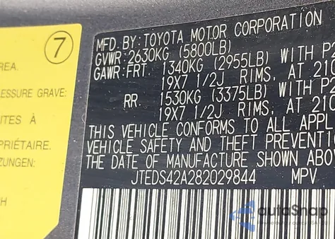 2008 Toyota Highlander Limited z USA, uszkodzony, nr VIN JTEDS42A282029844